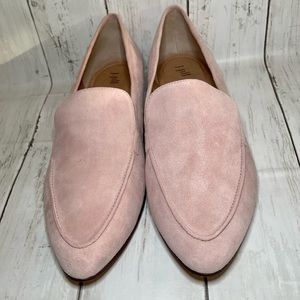 J jill pink suede loafer flat shoes